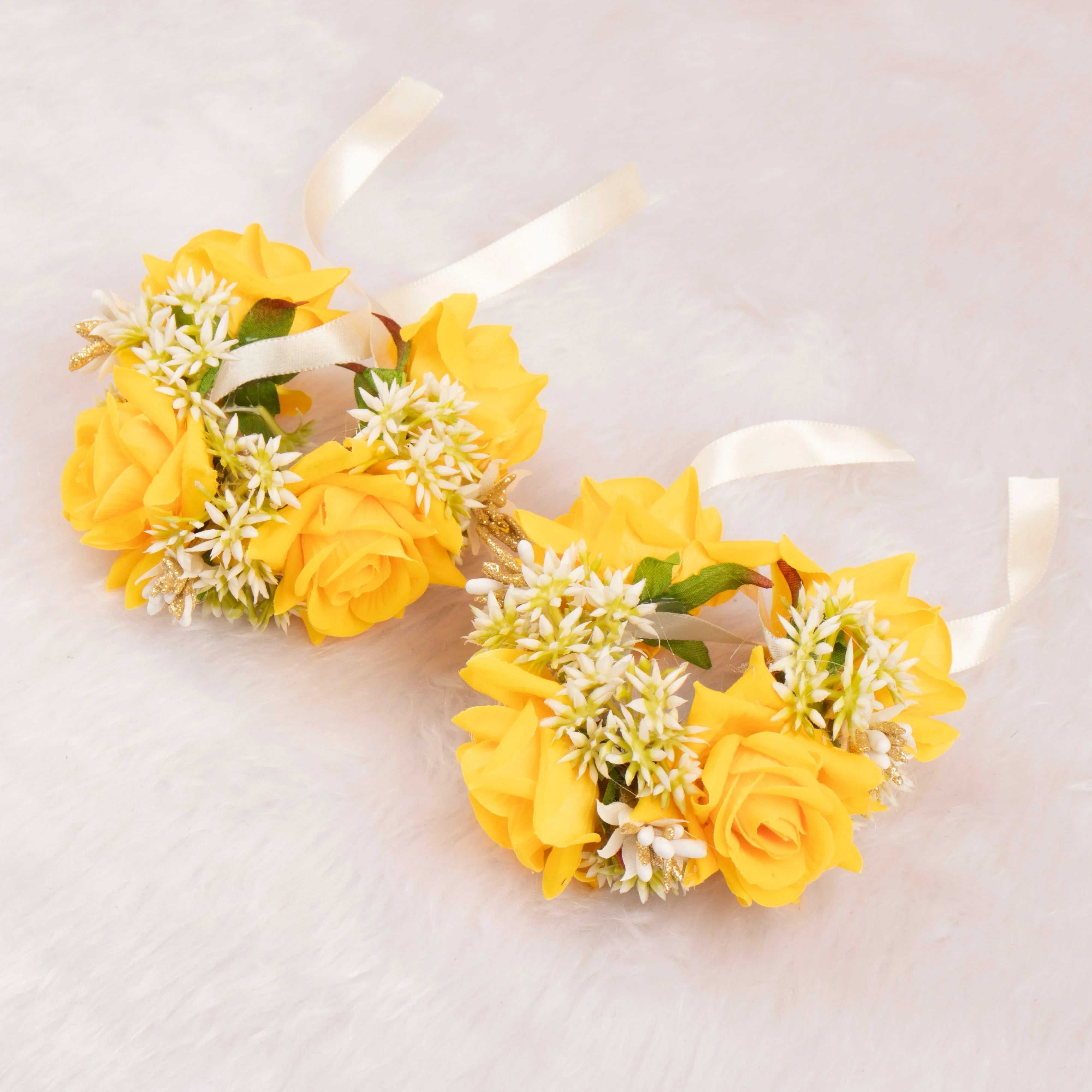Handcrafted Yellow Floral Hand Jewellery