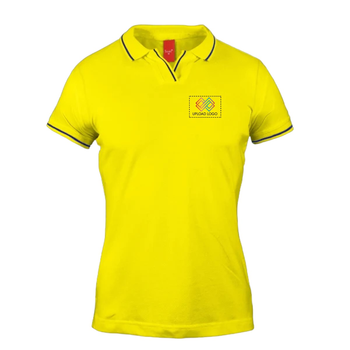 Women's Tipped Elegance Polo T-shirt with Embroidered Logo
