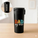 Personalized Dad My Hero Vacuum Travel Tumbler