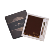 Notebook set with pen in a box on a white background