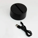 Couple Ring Personalized LED Lamp - Black Base