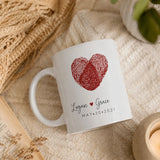 Personalized Fingerprint Heart Couple Mug