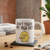 kept standing on table guardian-chicken-mug-premium-personalized-coffee-mugs