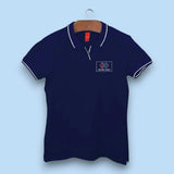 Women's Tipped Elegance Polo T-shirt with Embroidered Logo