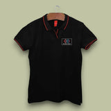 Women's Tipped Elegance Polo T-shirt with Embroidered Logo