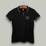 Women's Tipped Elegance Polo T-shirt with Embroidered Logo