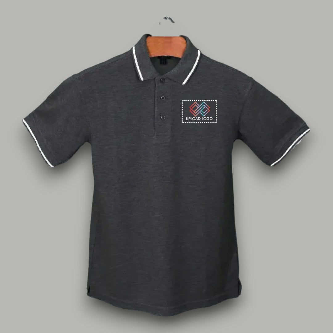Men's Tipped Elegance Polo T-shirt with Embroidered Logo