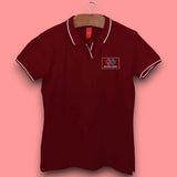 Women's Tipped Elegance Polo T-shirt with Embroidered Logo