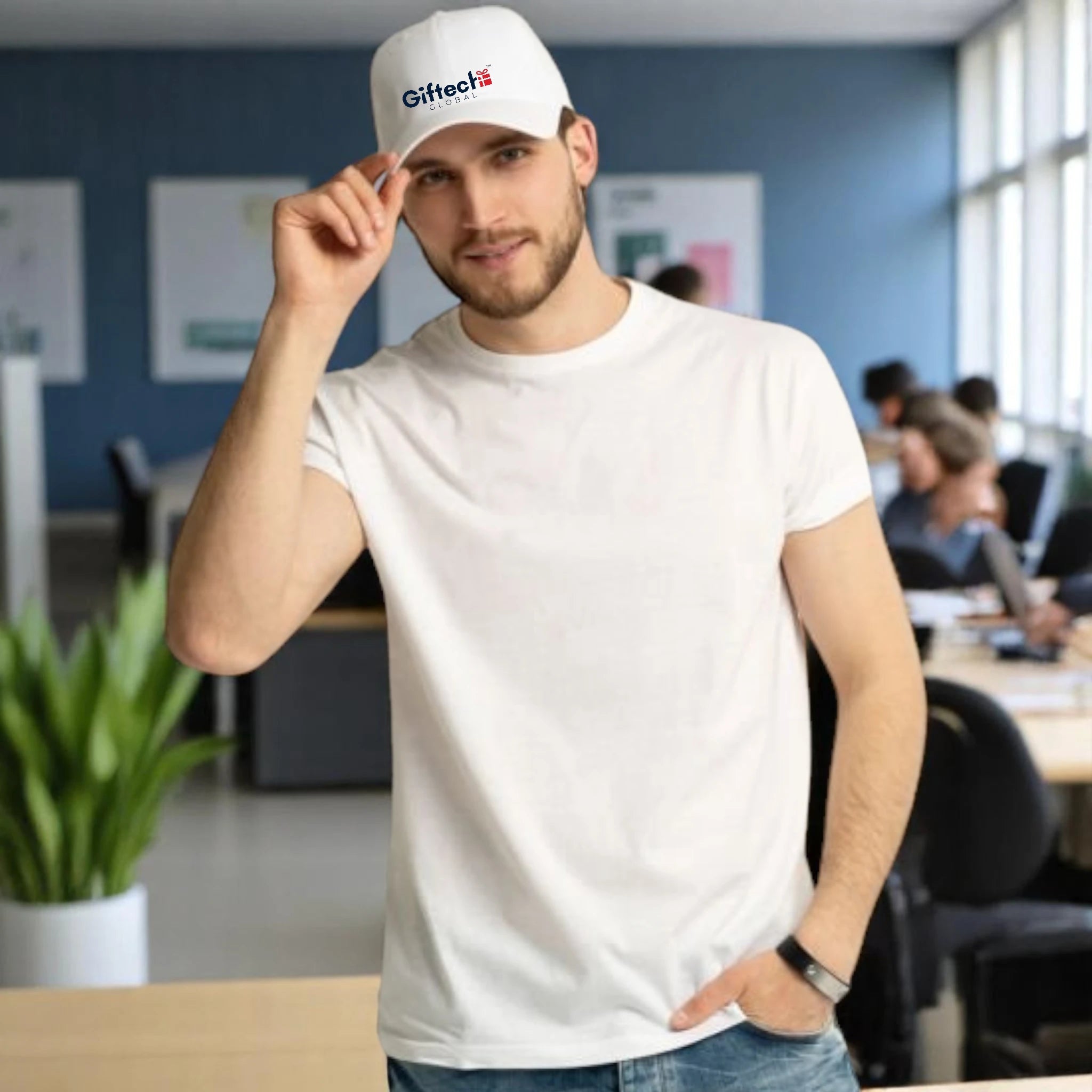Baseball Cap with embroidered logo White