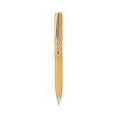 Gold pen with textured body on a white background