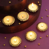 Bright Lights Set of 6 Floral Diyas