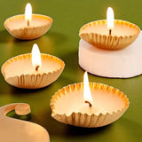 Criss Cross Design Metal Candle - Set Of 4