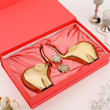 Elegant Elephant Figurine And Lotus Candle Set - Set Of 2 - Gold