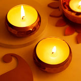 Metal Thathera Design Candle - Set Of 2