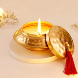 Thatera Work Matki-Shaped Candle Container - Set Of 2