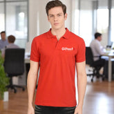 Cotton Classic Polo T-shirt with Embroidered Logo Red