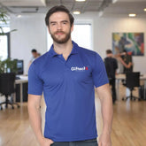Performance Polo T-shirt with Embroidered Logo Royal Blue