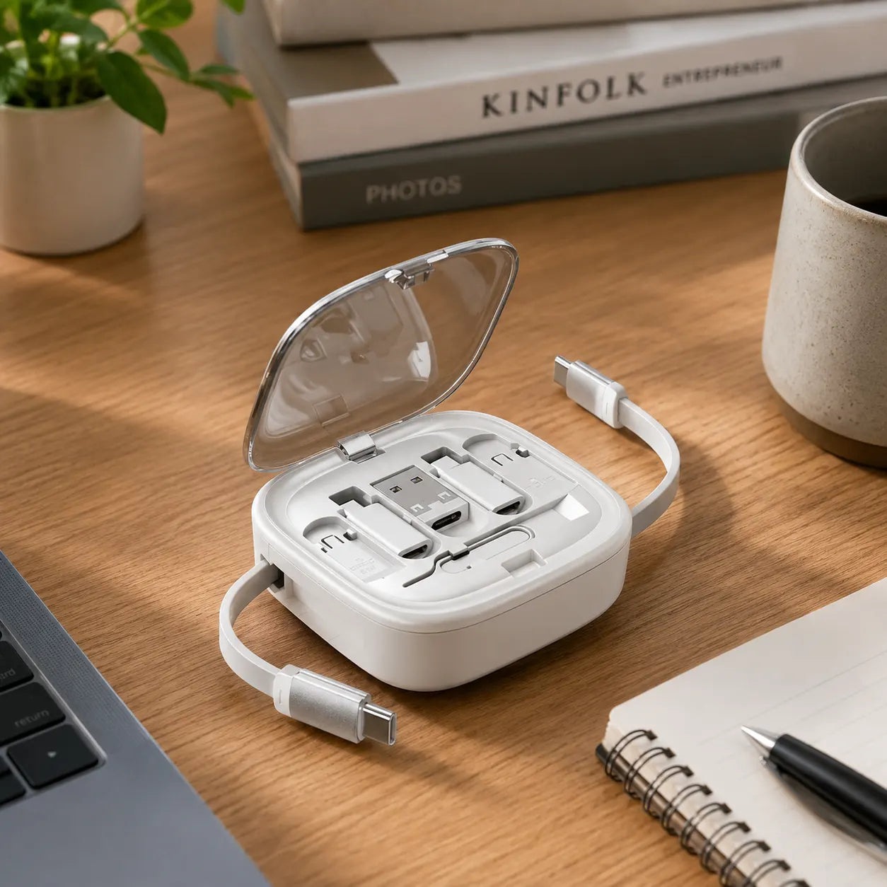 Retracto Case Multi-Functional Retractable Cable Set & Mobile Holder