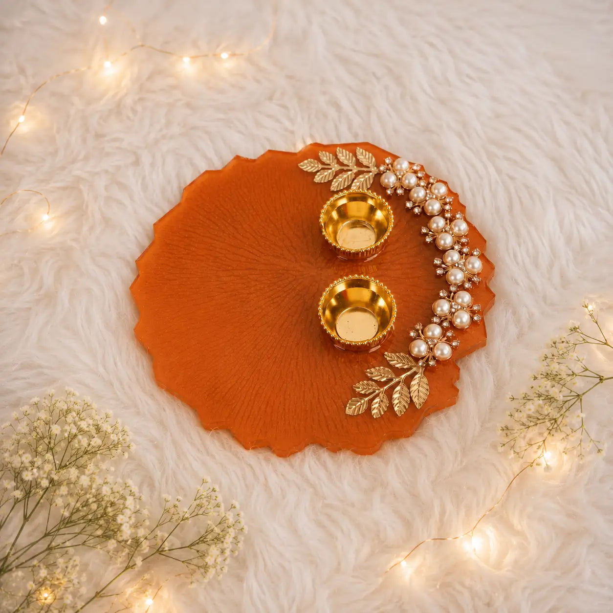 Pearl Bloom Resin Thali