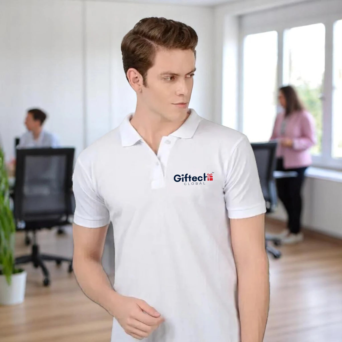 Youth Vibe Polo T-shirt with Embroidered Logo White