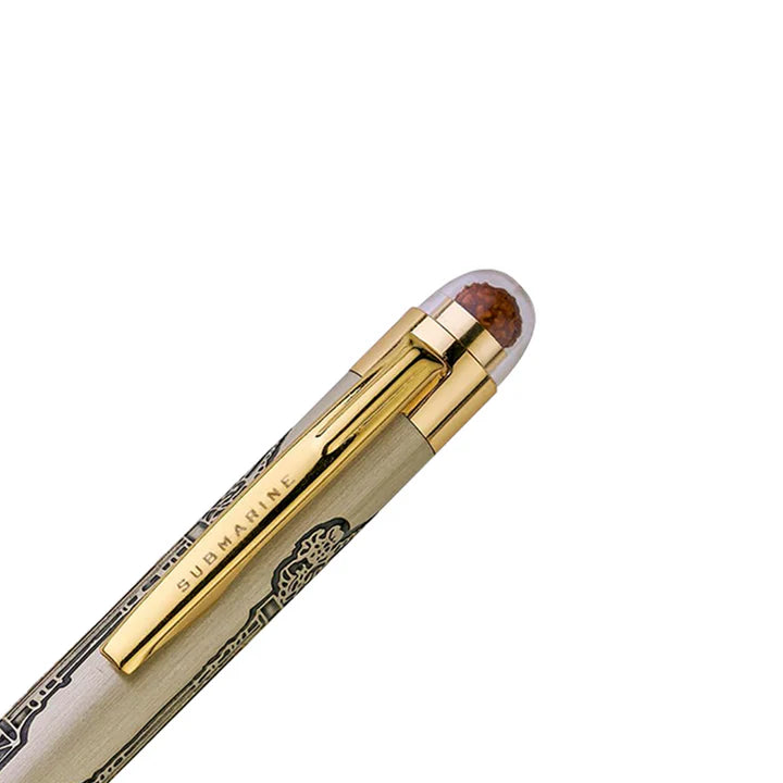 Luxury pen with gold accents on a white background