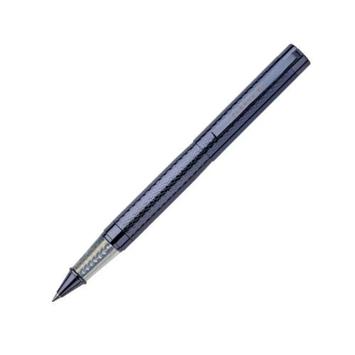 Fountain pen with a metallic finish on a white background