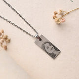 Stainless steel Enduring Love Personalized Valentines Pendant with engraved female portrait, perfect for Hug Day, Promise Day, or romantic occasions.