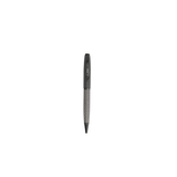 Black pen with textured grip on a white background