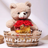 Plush Bear with Chocolates & Roses