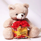 Plush Bear with Chocolates & Roses