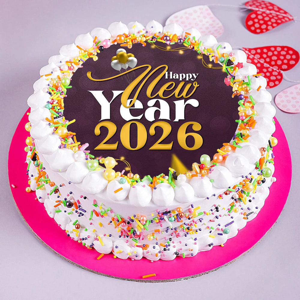 New Year Celebration Vanilla Cake
