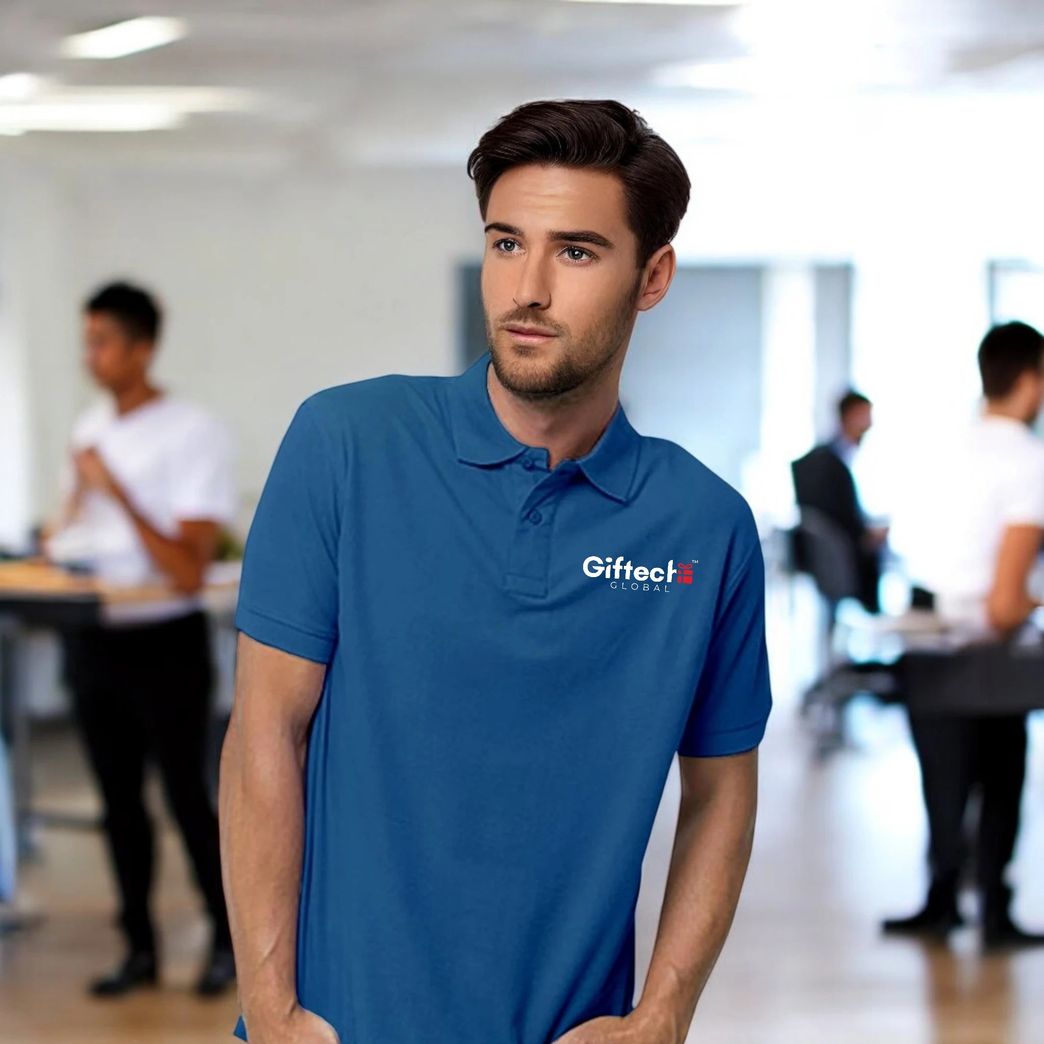Core Style Polo T-shirt with Embroidered Logo Royal Blue