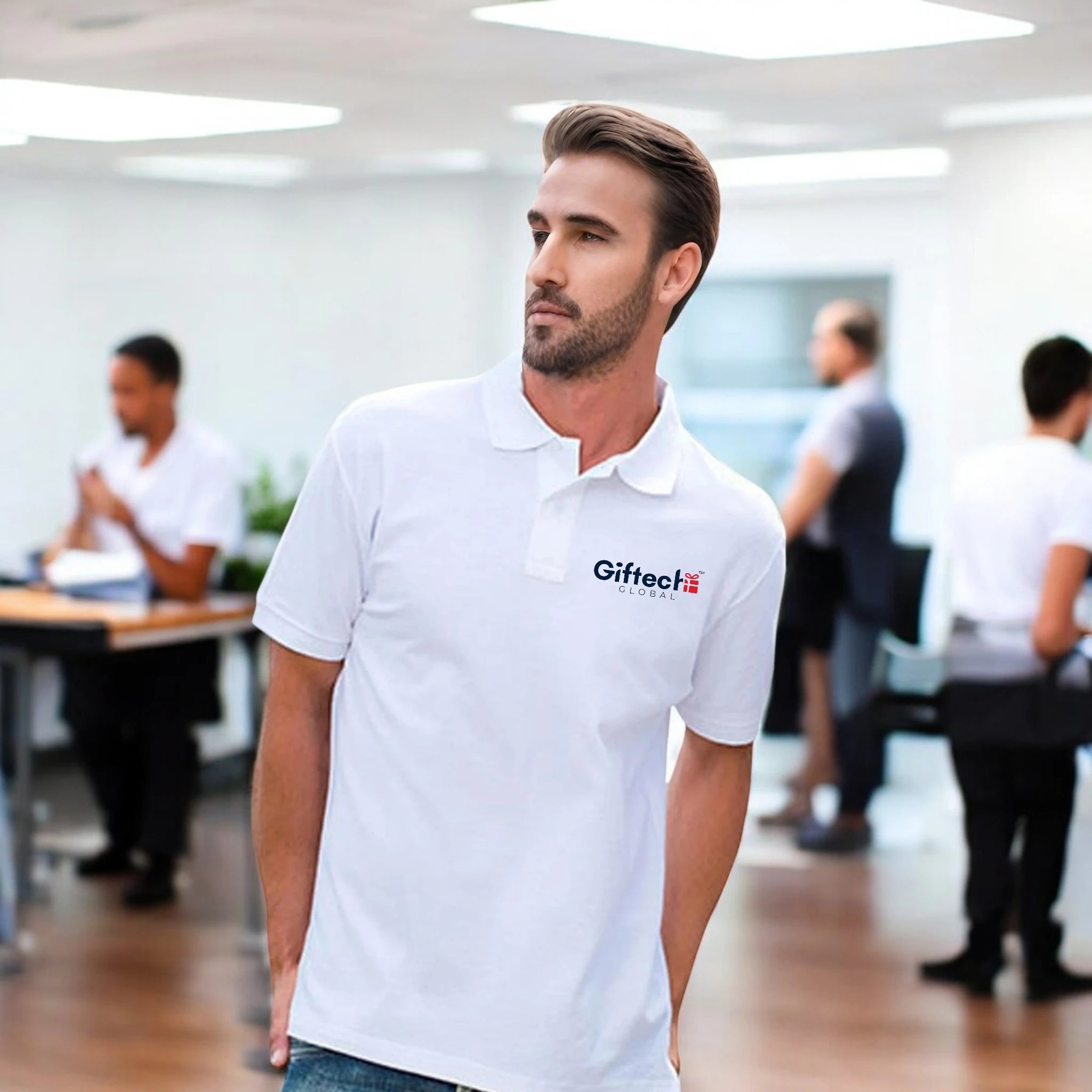 Core Style Polo T-shirt with Embroidered Logo White