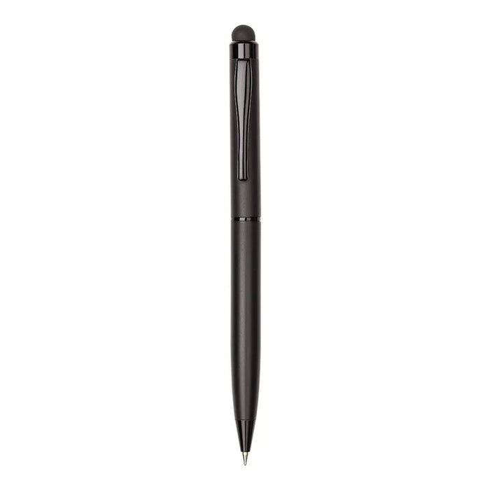 Black pen with stylus on a white background