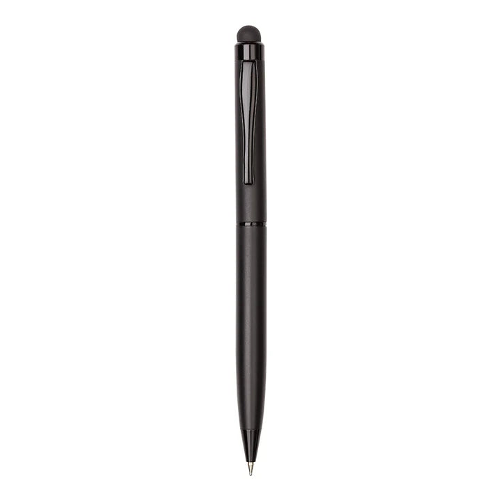 Black pen with stylus on a white background