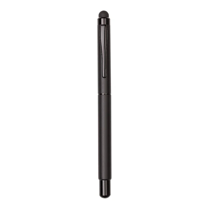 Black stylus pen on a white background