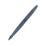 Blue pen with a visible brand logo on a white background