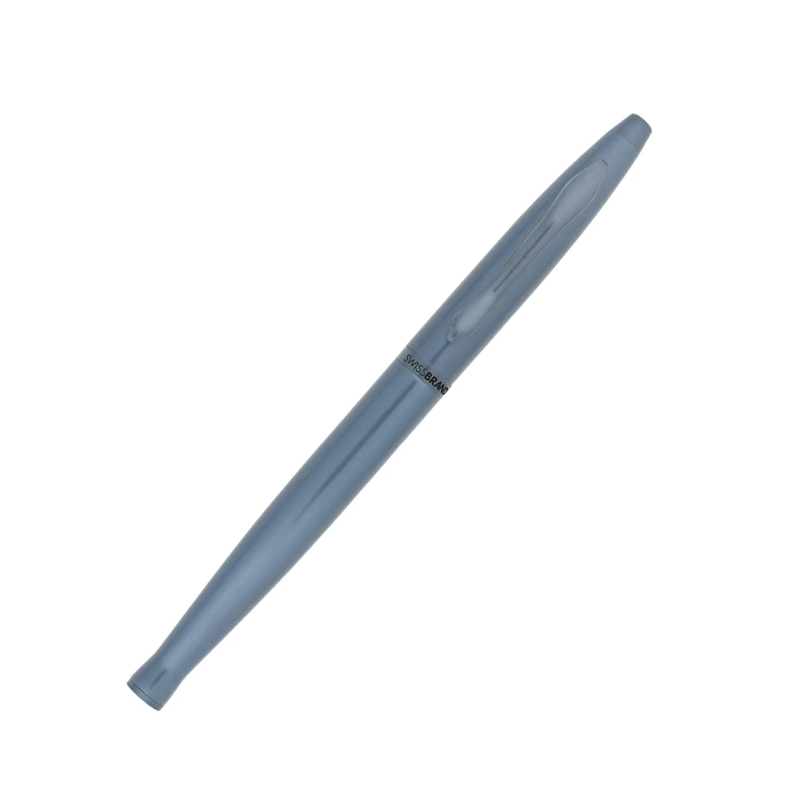 Blue pen on a white background