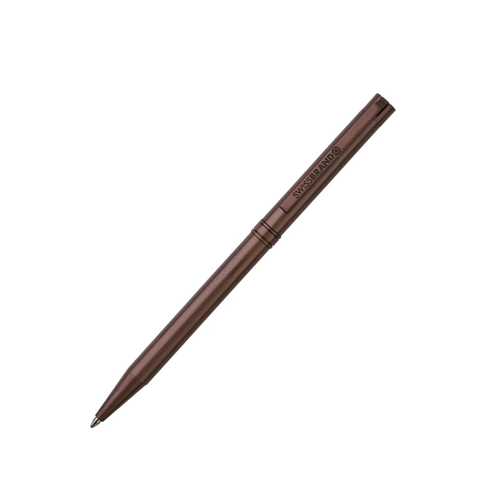 Brown pen on a white background