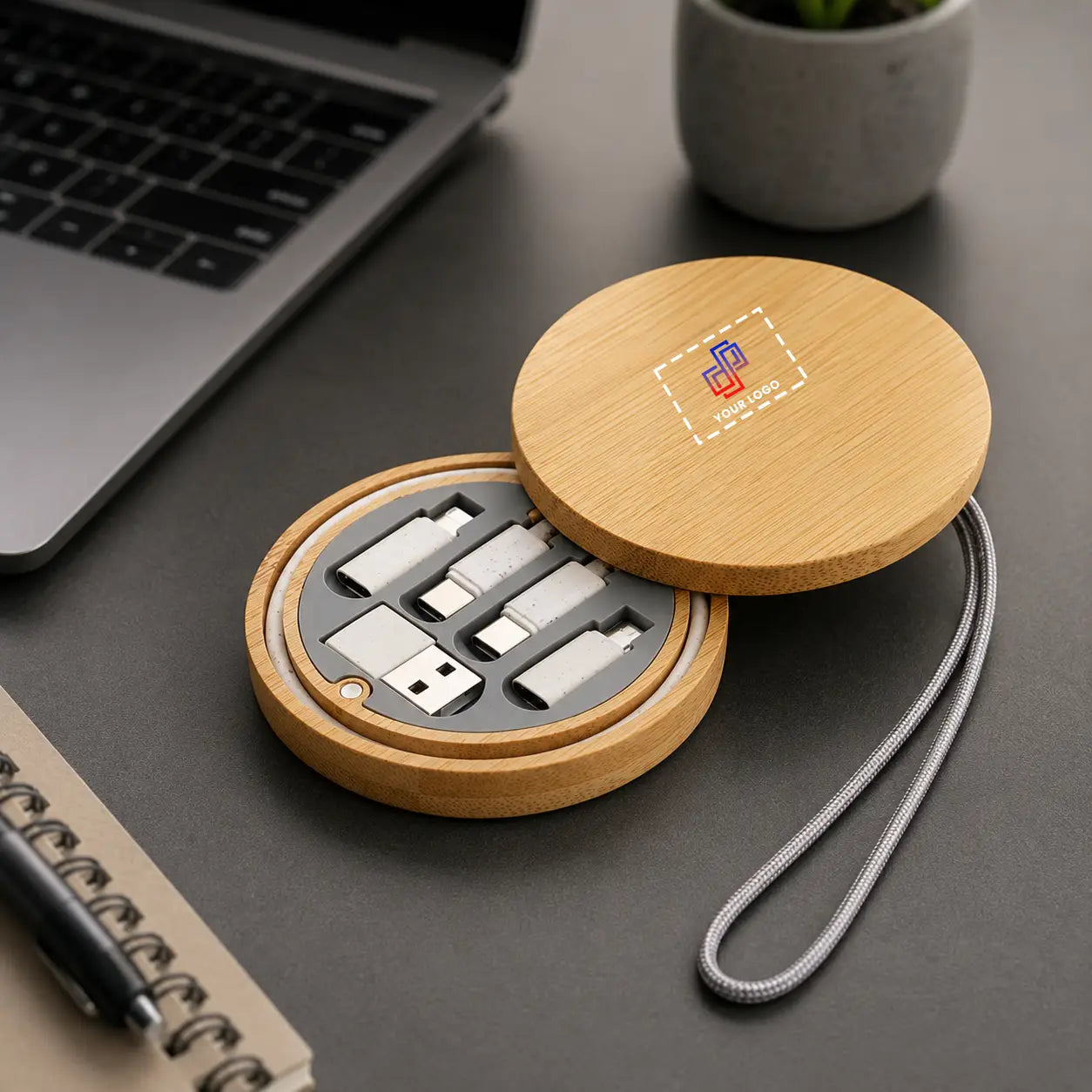 Eco Rack Bamboo Multi-Functional USB Charging Kit