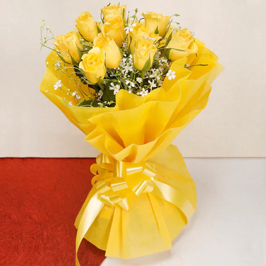 8 Yellow Roses