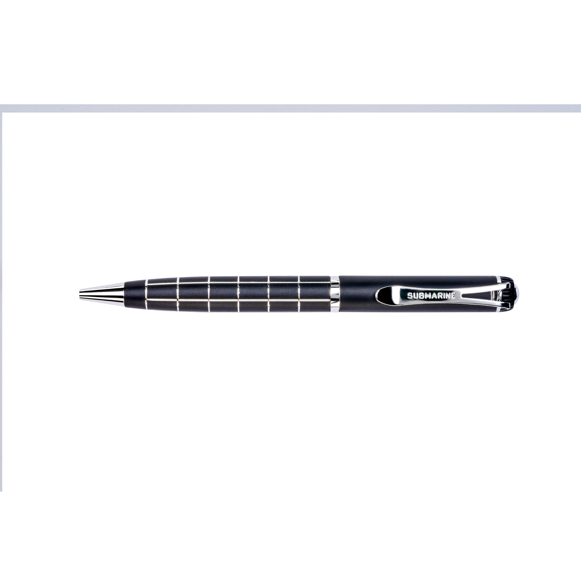 Black pen with grid pattern on a white background