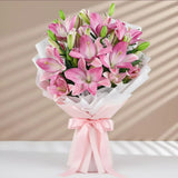 7 Pink Asiatic Lilies Bouquet