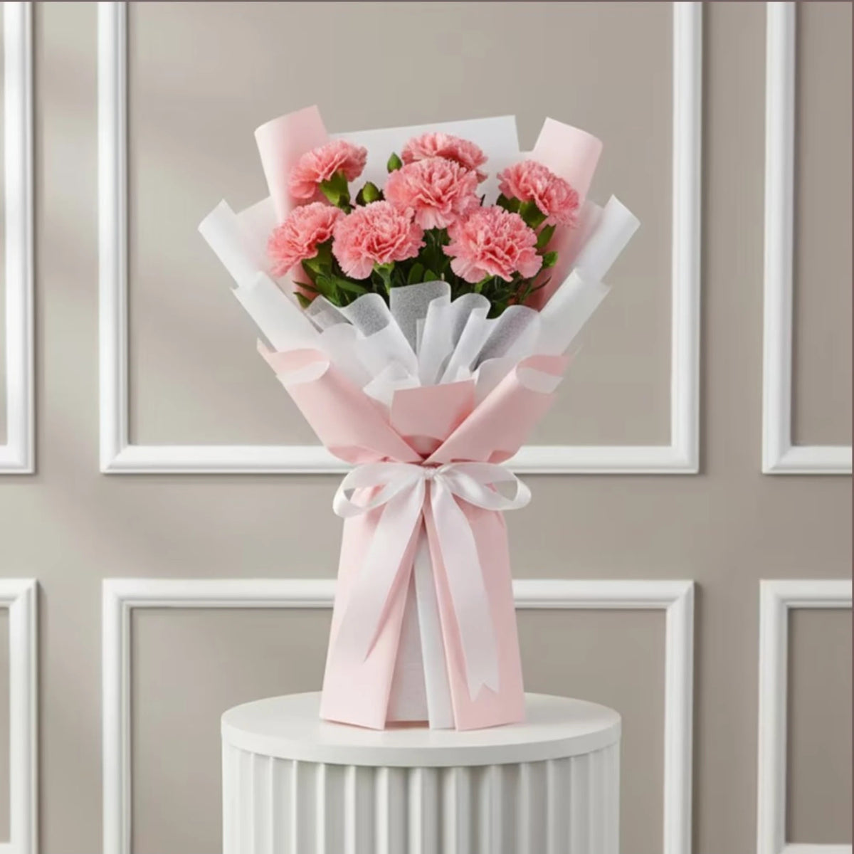 7 Pink Carnations Flower Bouquet