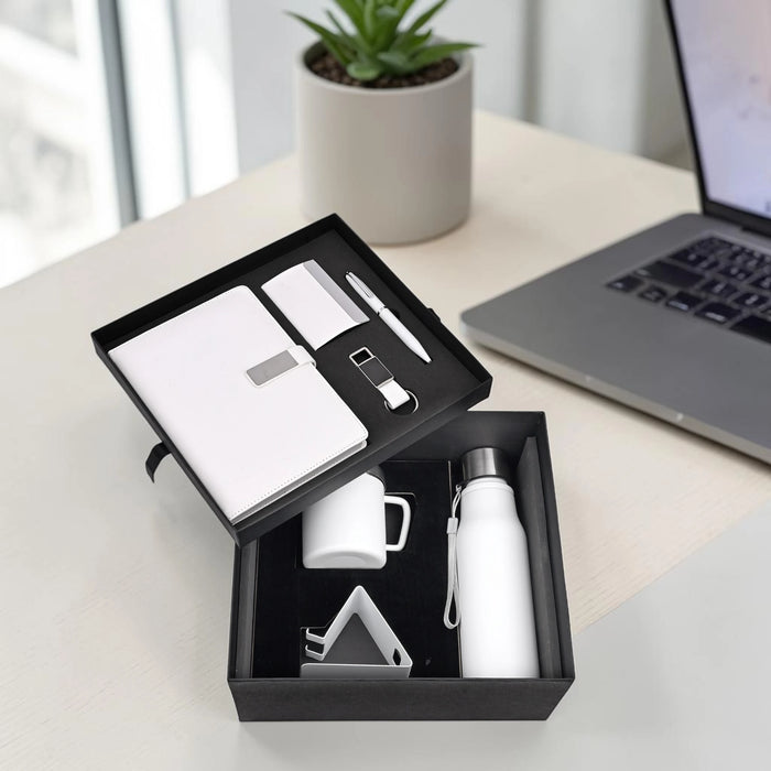 white Premium 7 in 1 combo bottle set insulated drinkware bundle gift for professionals