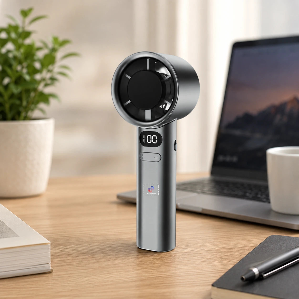 Breezy Rechargeable Mini Hand Fan with LED Display