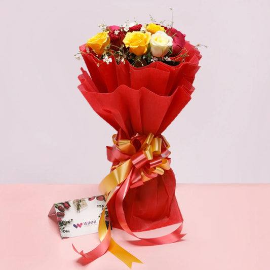 8 Mixed Roses Bouquet