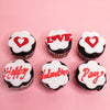 Happy Valentines Day Cupcakes - red velvet cupcakes with heart and love designs, perfect for gifting on Valentine's Day.