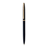 Black pen with gold accents on a white background