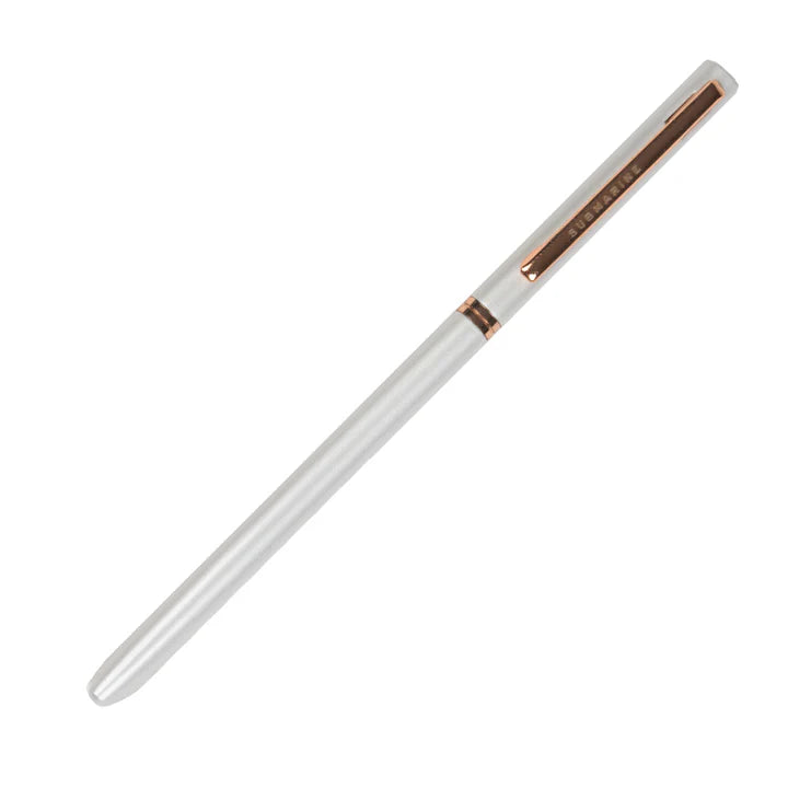 Chef's knife with a black handle on a white background